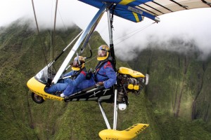 Flying over Crater Mount, WaiAleAle, Kauai, HI