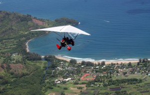 Flying over Hanalei Bay, Kauai, HI